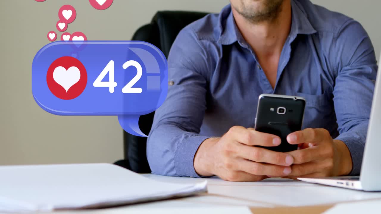Businessman typing on his phone 4k
