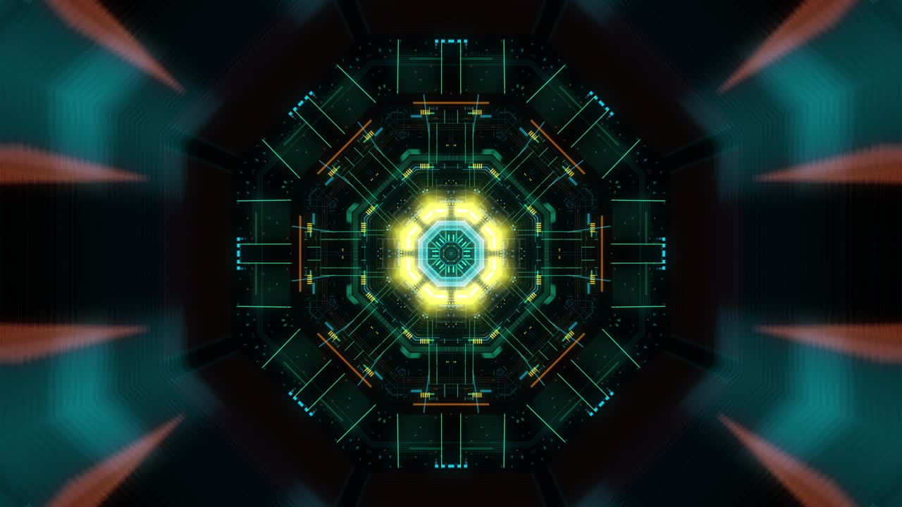 Seamless loop of abstract Large Hadron Collider. Speed portal. Data science.