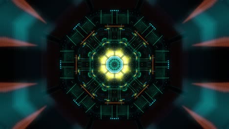 bucle sin costuras de un gran colisionador de hadrones abstracto. portal de velocidad. ciencia de datos.