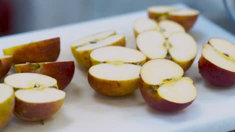 sliced apples on a cutting board