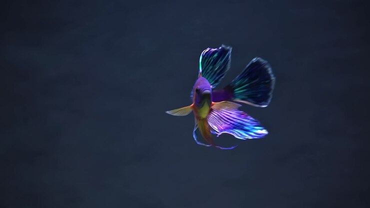 Aerial video shot of a vibrant bird in flight against a dark background, showcasing dynamic motion
