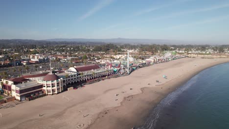 boardwalk, beach and theme park at santa cruz, california, 4k aerial