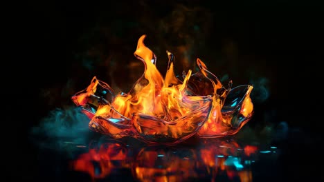 abstract flames and glass