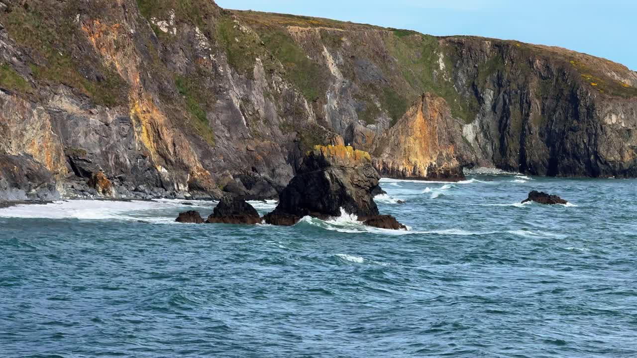 Waterford Coastline Ireland dark seastack eroded sea cliffs after winter storms Ireland Epic Locations