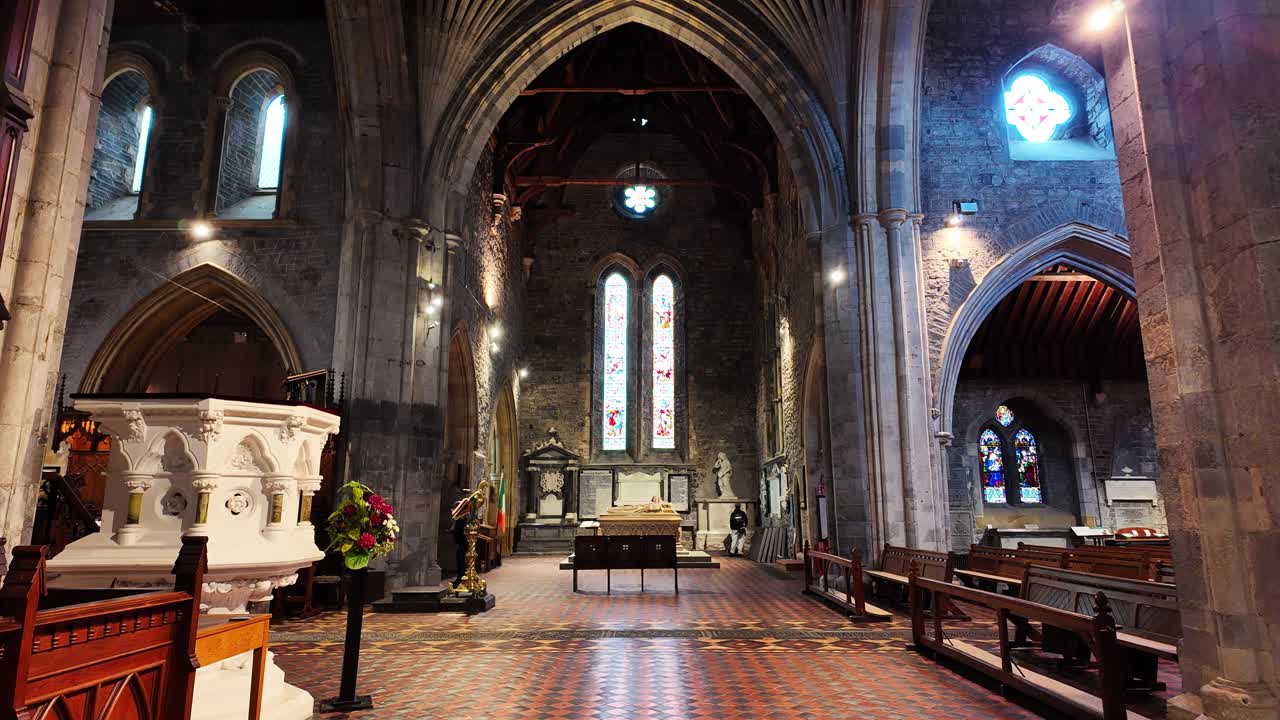 Kilkenny City Ireland interior of St Canices Cathedral popular with tourists historic place of worship for centuries
