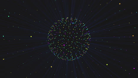 patrón de puntos circulares abstractos en fondo negro, diseño de arte geométrico