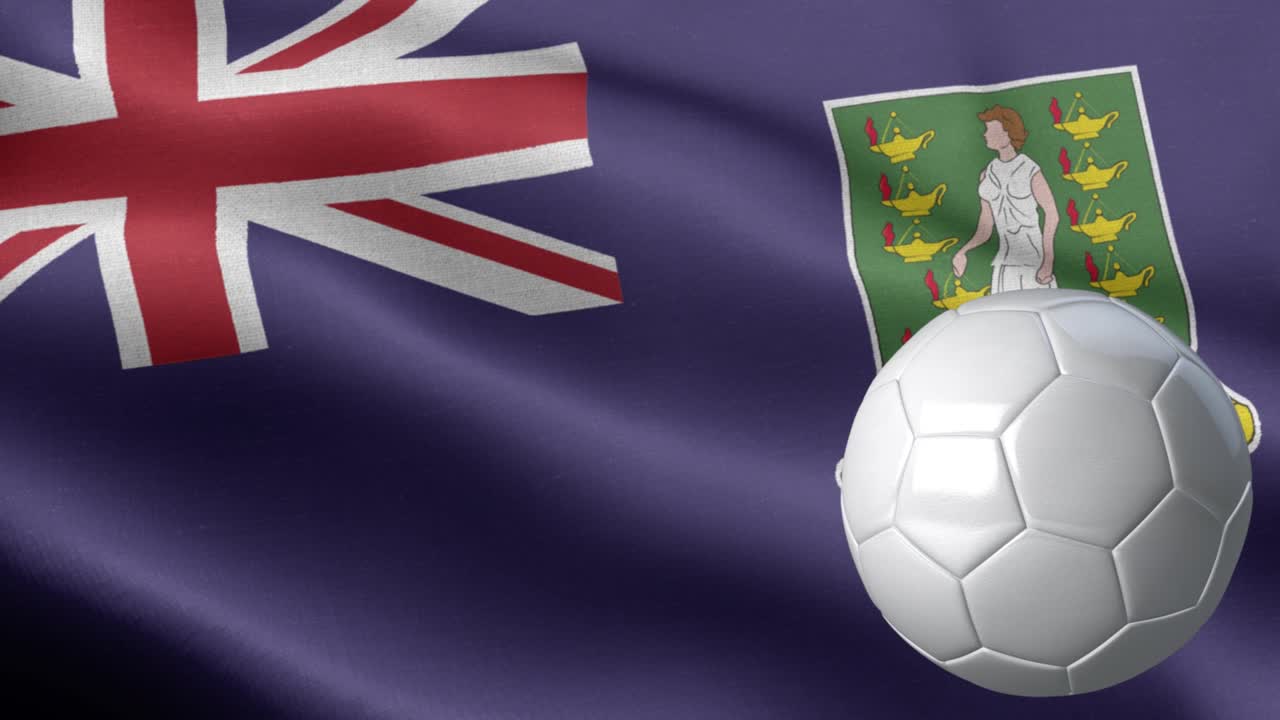 브리티시 버진 아일랜드의 발과 축구 공 - 브리티쉬 버진 아일랜드 발 높은 세부 사항 - 축구 공과 발