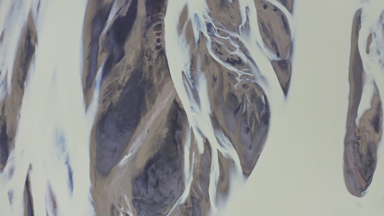 아이슬란드 의 빙하 강 들 의 조류 시각 - 드론 촬영