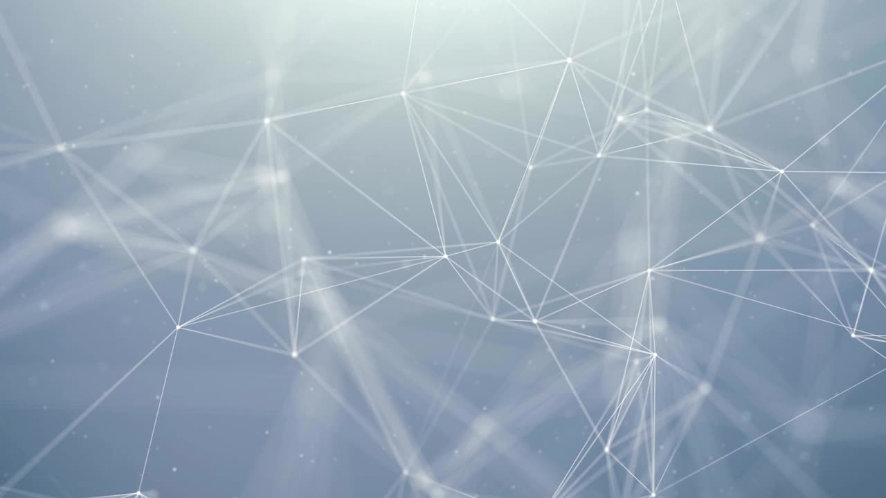 Abstract Futuristic Geometric Plexus Digital network of blue dot and white lines, dots, Triangles and node. Computer Network Data, Big Data, Connection Technology Seamless Loop Background