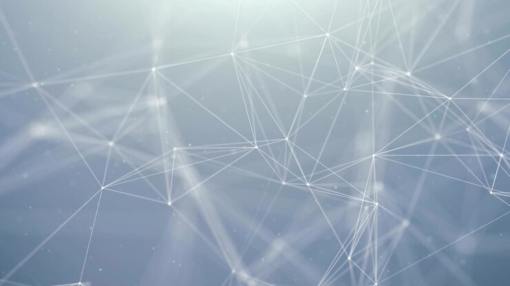 Abstract Futuristic Geometric Plexus Digital network of blue dot and white lines, dots, Triangles and node. Computer Network Data, Big Data, Connection Technology Seamless Loop Background