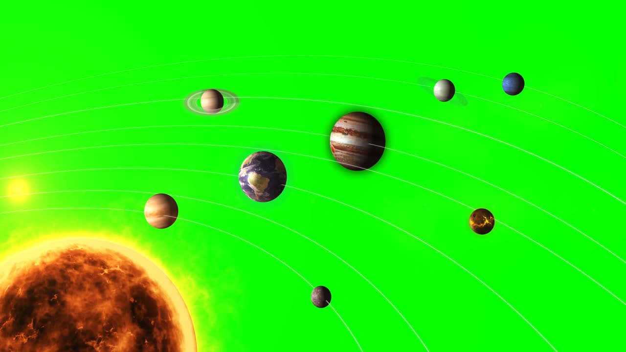 sistema solar con sol y planetas