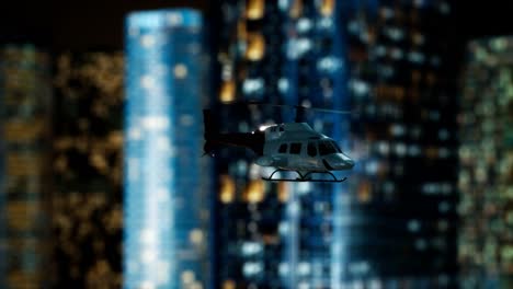 slow-motion-helicopter-near-skyscrapers-at-night