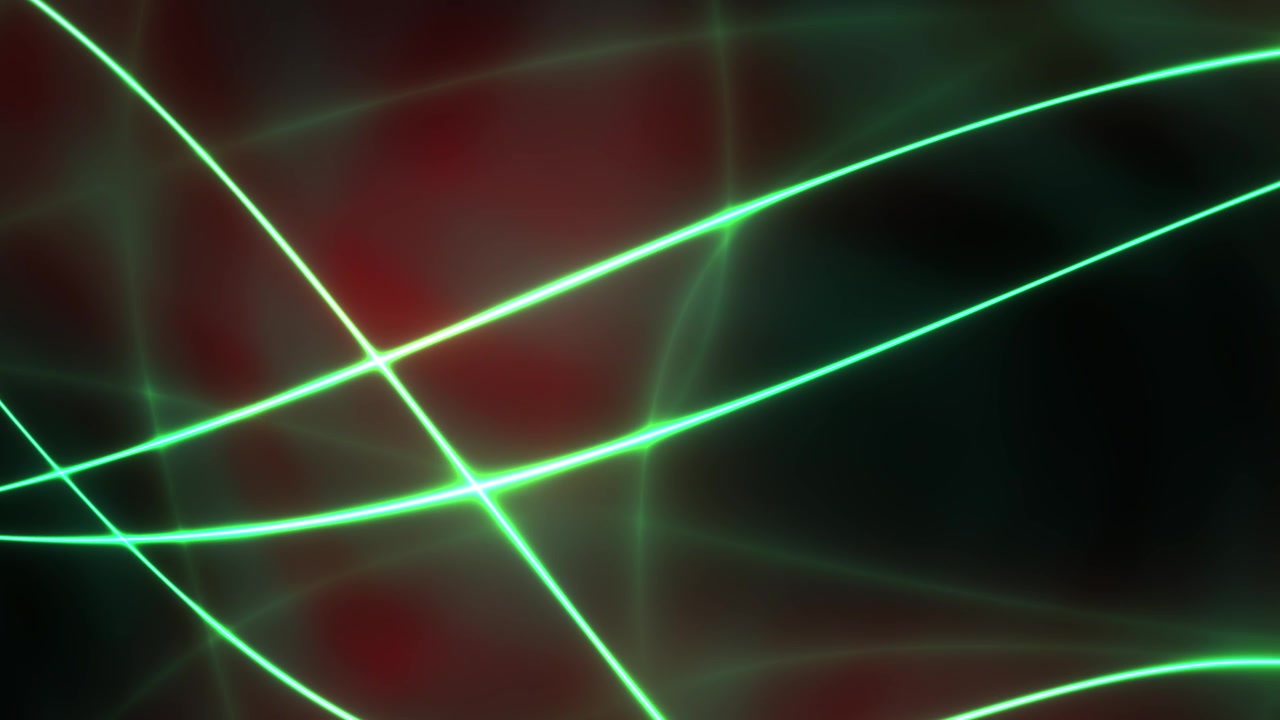 Sfondo astratto in movimento con scie luminose verdi incandescenti