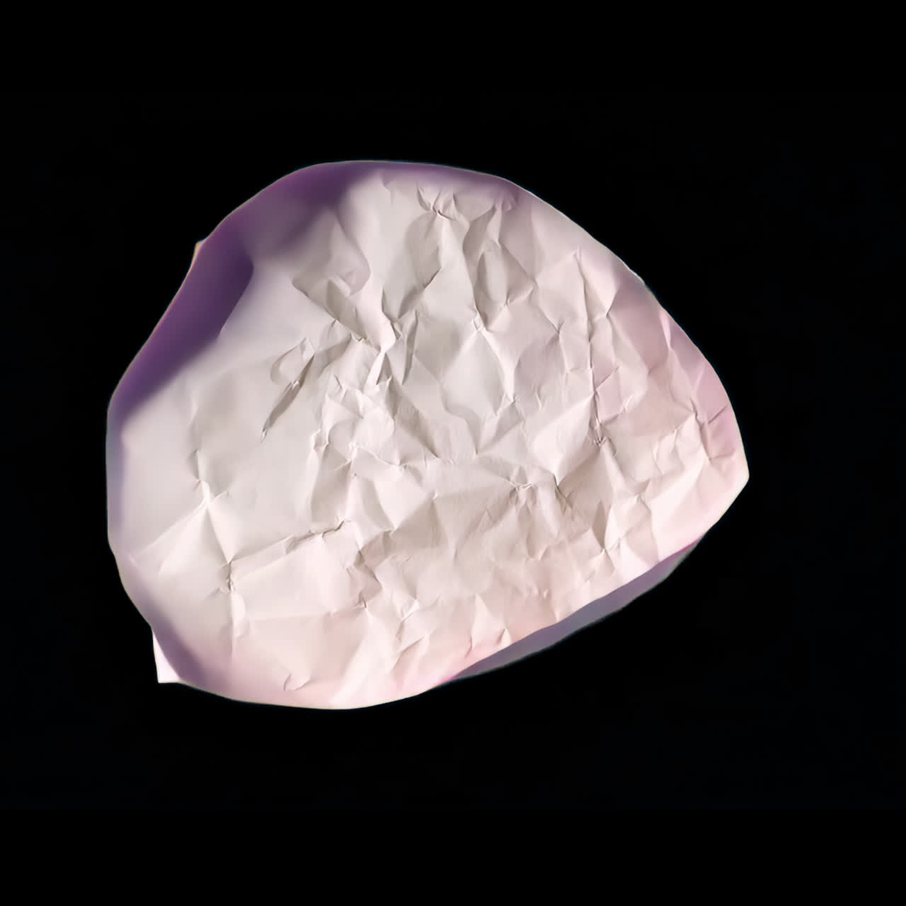 Crumpled paper on green animation isolated asset, transparent 4K video, alpha channel, ProRes 4444