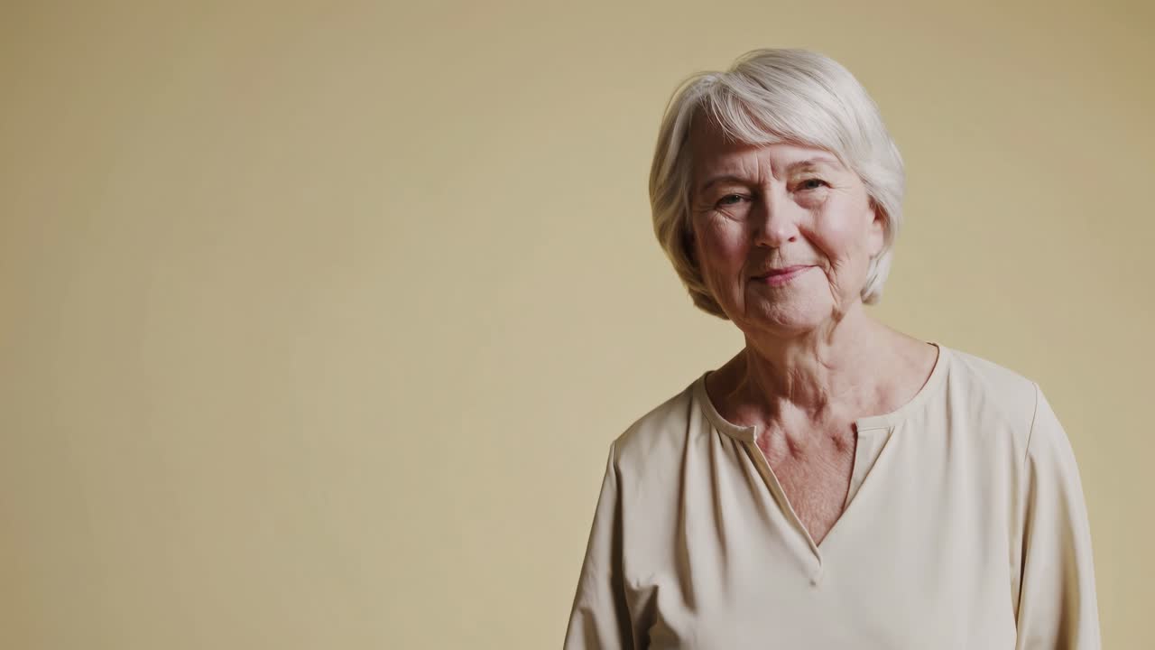 mujer mayor dando un pulgar hacia arriba