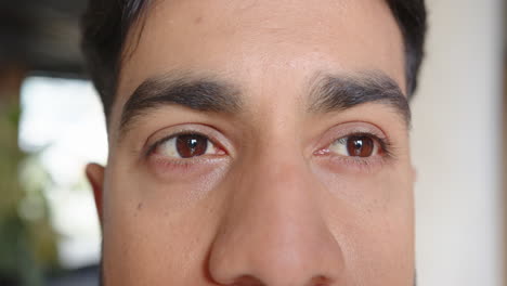 close-up of man eyes, focusing intently, showing determination and concentration