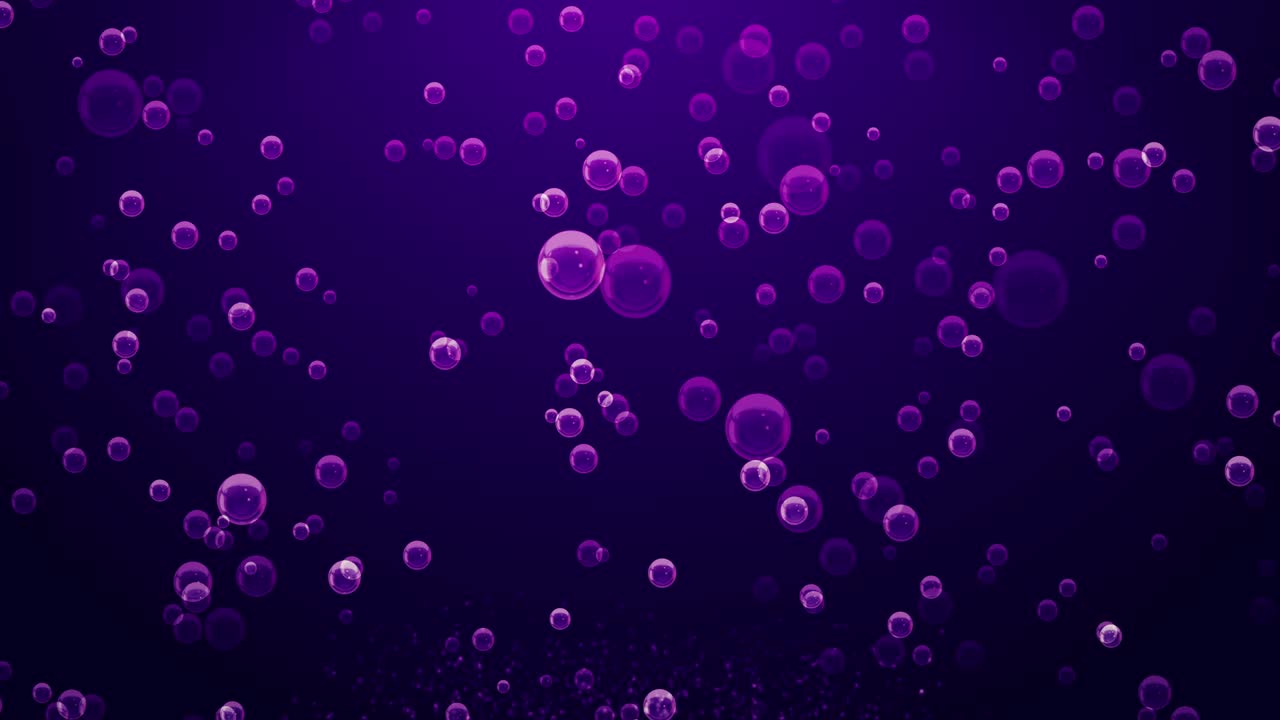 Effervescences bubbles violet in violet background, Loop