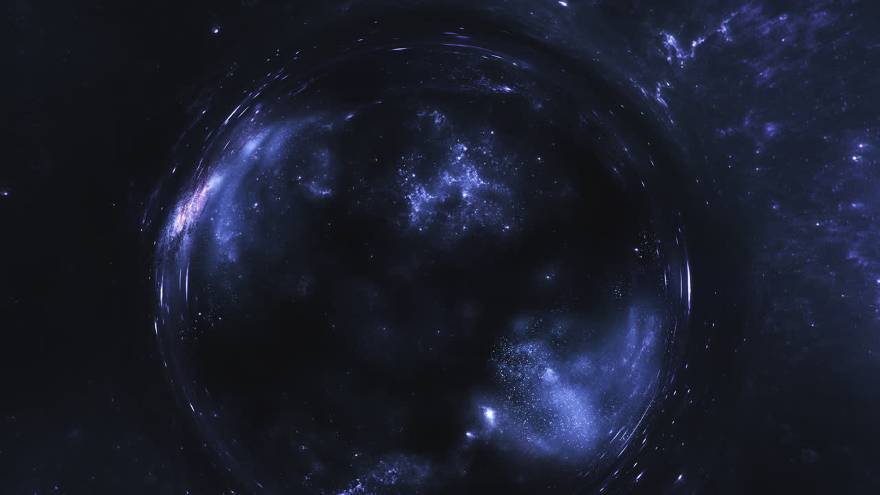 Dark blue giant wormhole curves the space around it