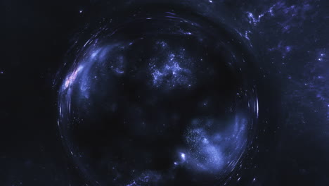 dark blue giant wormhole curves the space around it