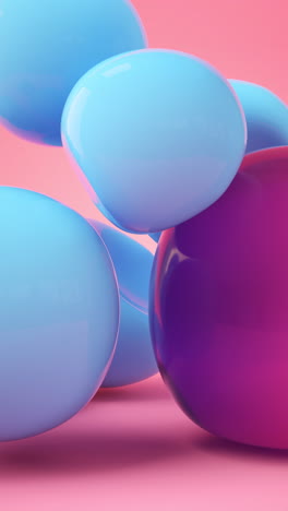 soft balls falls and bounces, 3d rendering.