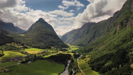 aerial footage beautiful nature norway.