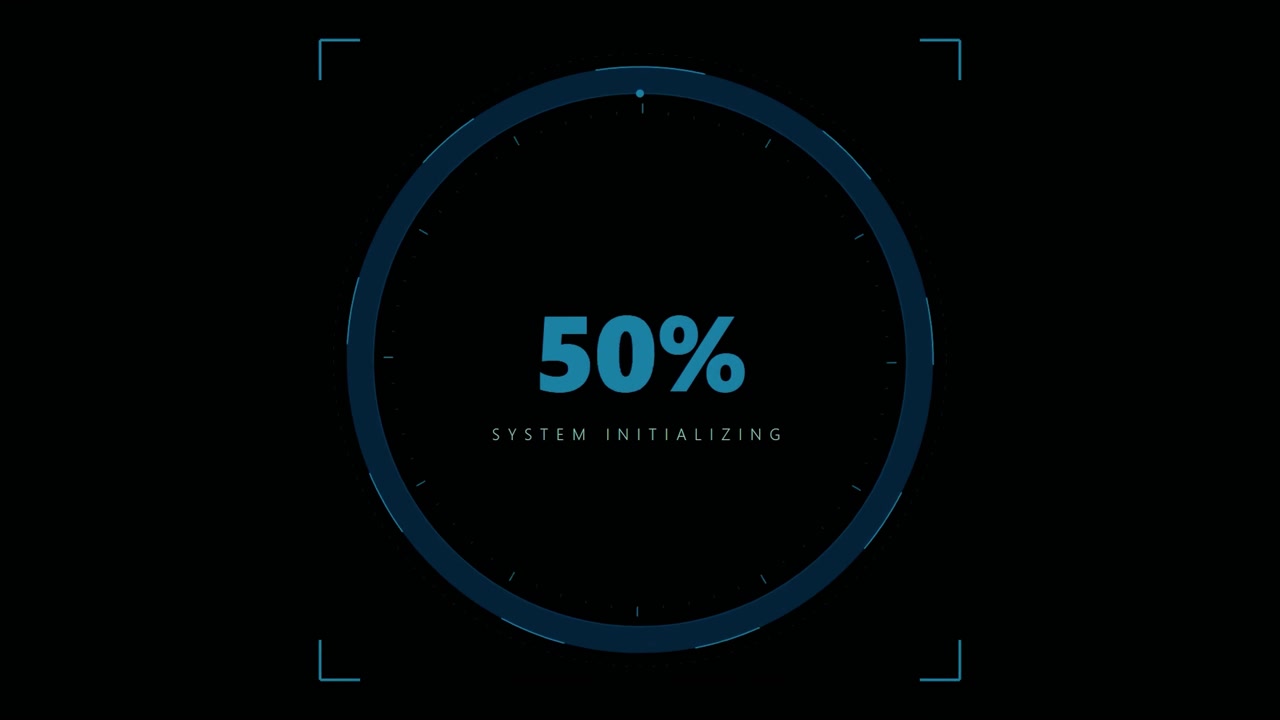 Digital Loading Progress Bar with System Initializing Text