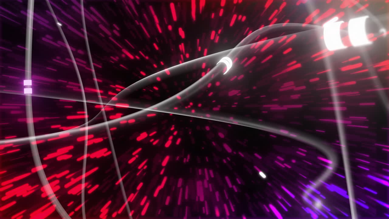 animación del procesamiento de datos digitales y red de conexiones brillantes