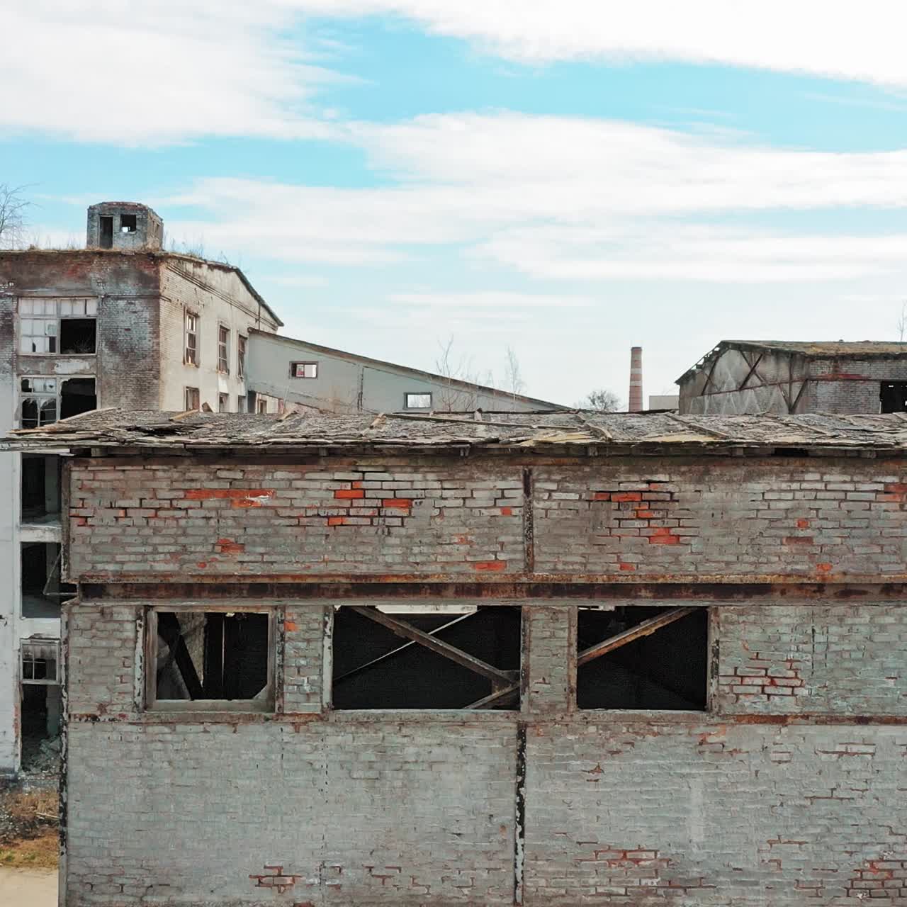 Front facade of abandoned building