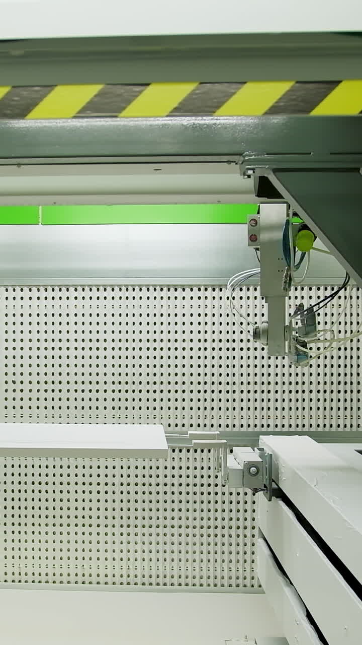 Wood door manufacturing process. Wood production for processing and furniture production at woodworking enterprise. Vertical video