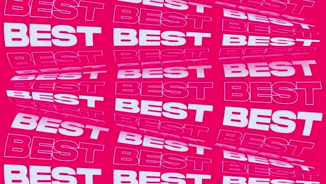 best pink bright promotional animation background loop. perceptible word rolls sign banner for promo advertising. flashy best social media kinetic marketing announcement video.