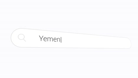 search bar, typing yemen - close up