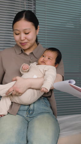 mother and baby at pediatrician checkup