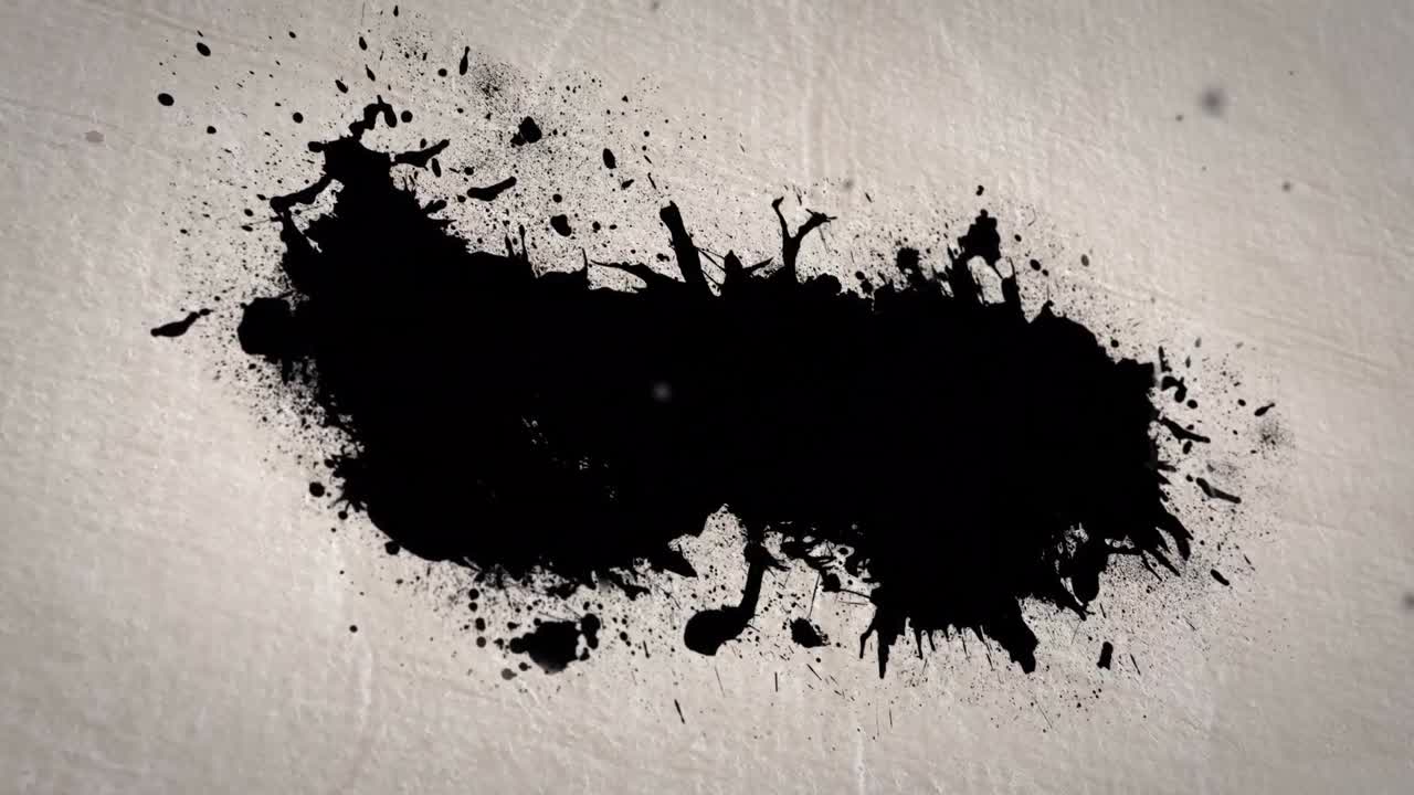 анимация черных пятен и пятна крови на бежевом фоне