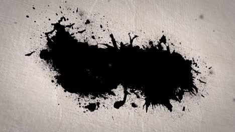 animación de manchas negras y manchas de sangre sobre fondo beige