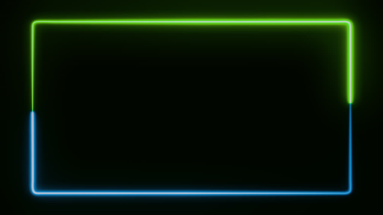 una animación de caja redondeada brillante, con bordes de neón para un fresco vaporwave fx