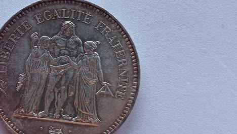french old coin in rotation