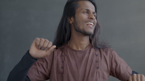 man dancing joyfully