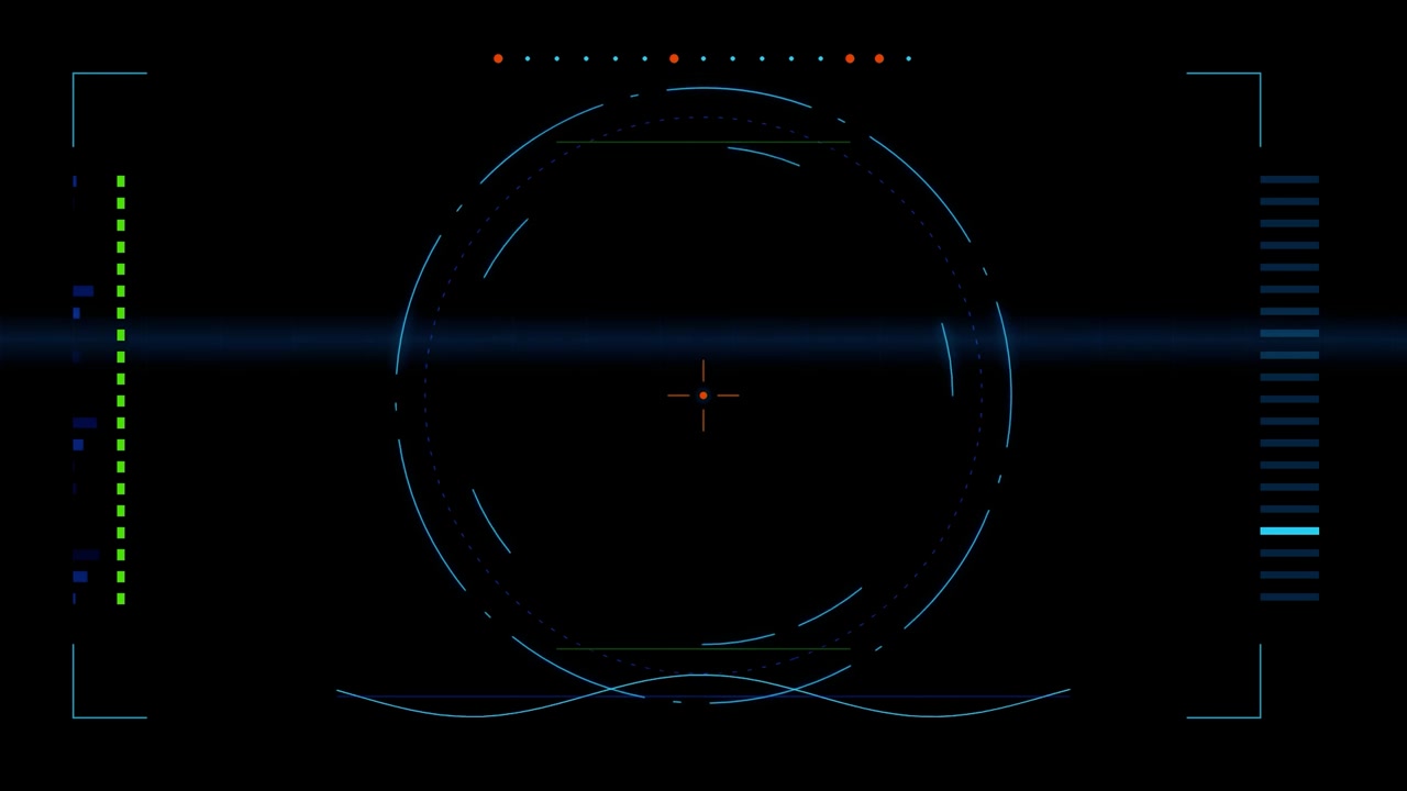 Futuristic Digital HUD Interface with Scanning Reticle