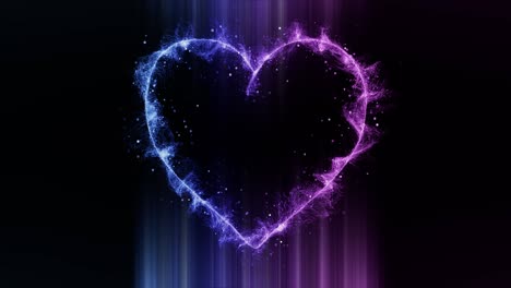 beautiful lighting heart shape loop animation