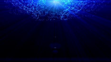 4k blue intro particles background. seamless loop. christmas holidays concept