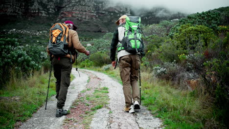 excursionistas en un sendero de montaña