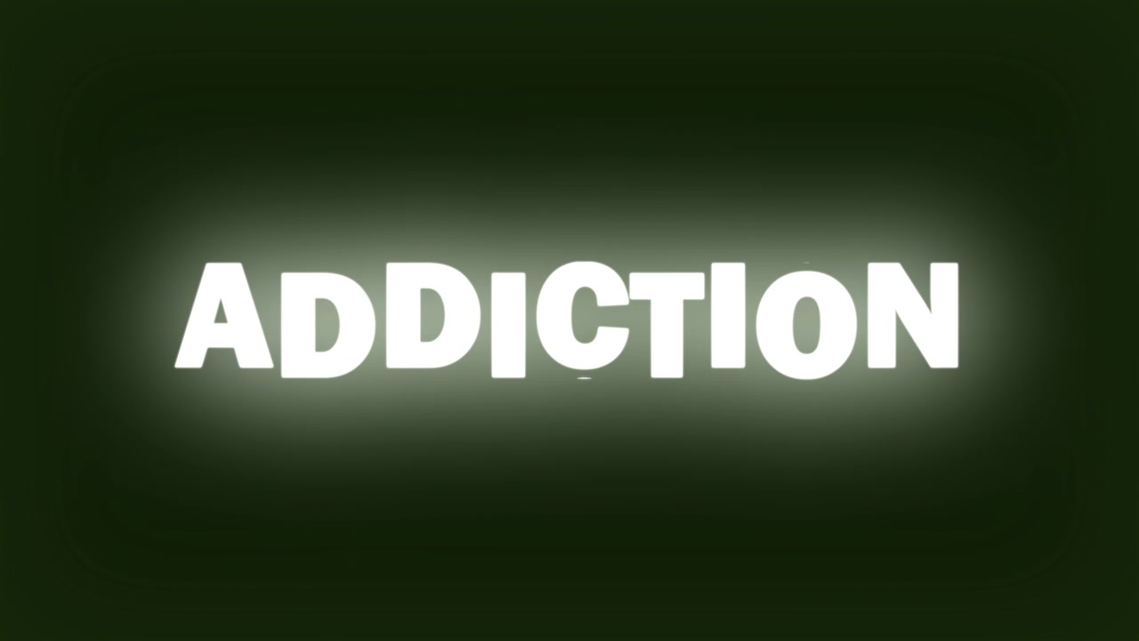 Addiction Rolling Text Animation Like a traditional slot machine, it's only a matter of time before you get addicted to something - deep green background