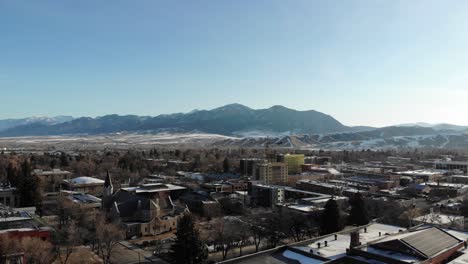 drone shots of downtown bozeman montana