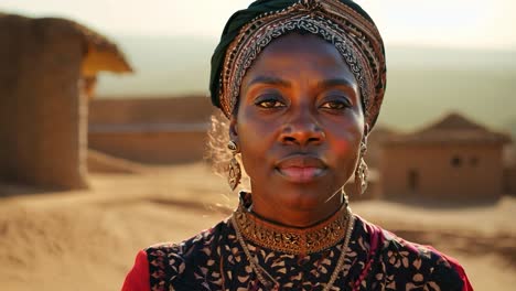 retrato de una mujer africana con ropa tradicional