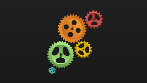 Motion-Graphic-of-Colored-cogwheels-background