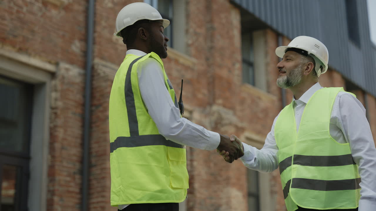 Construction Workers Handshake