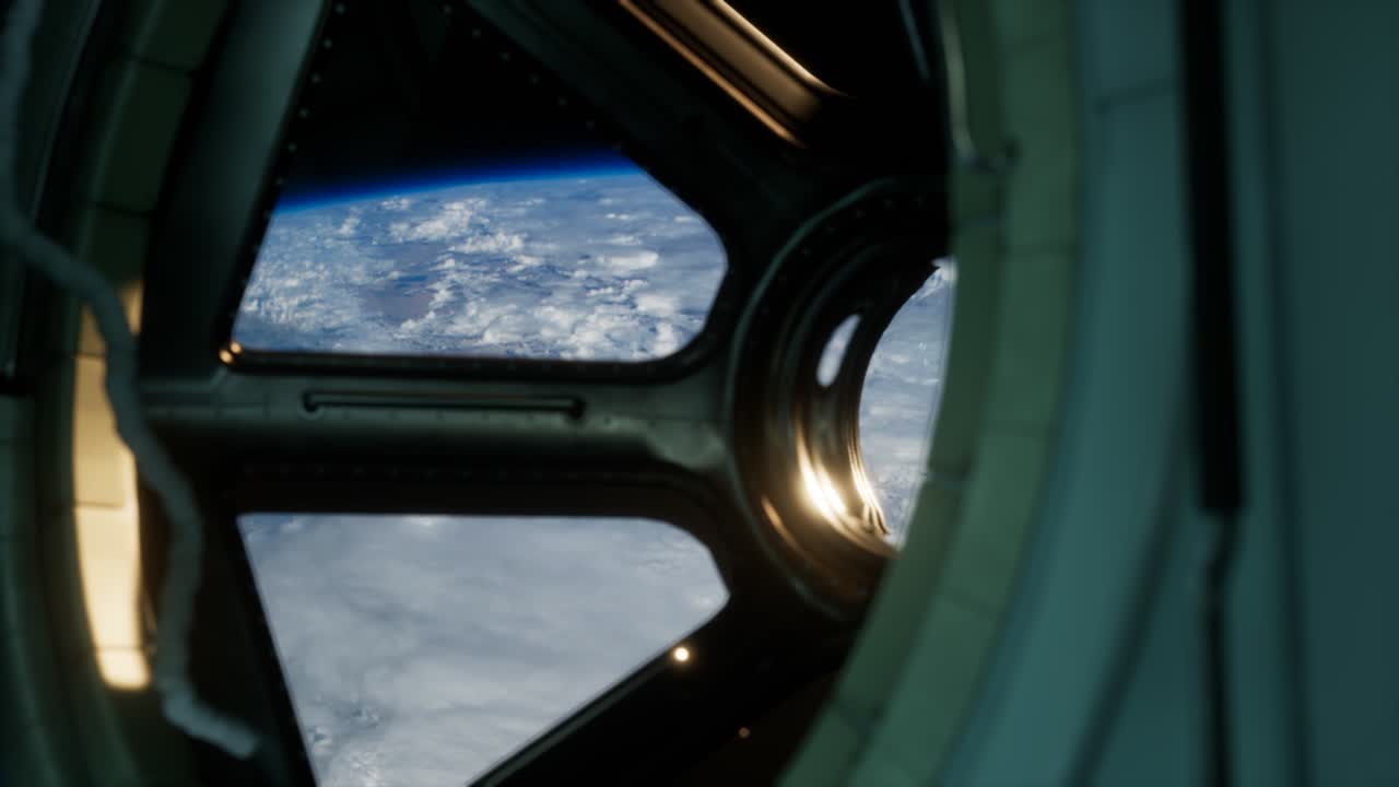 vista de la cabina desde la estación espacial internacional que opera cerca del planeta tierra