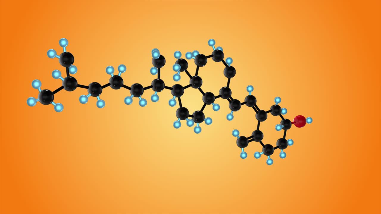 비타민 d의 분자 구조, 비타민 d3의 분자, 3d 애니메이션