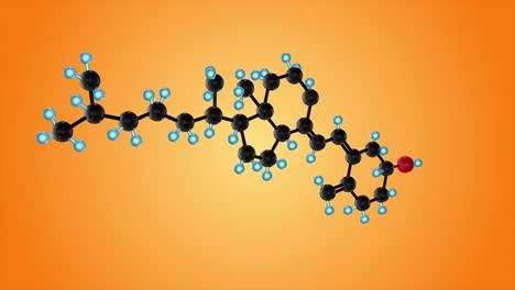 estructura molecular de la vitamina d. molécula de la vitamina d3. animación en 3d