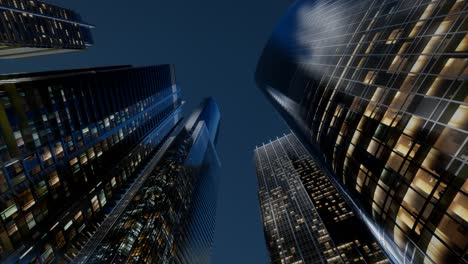 city skyscrapers at night